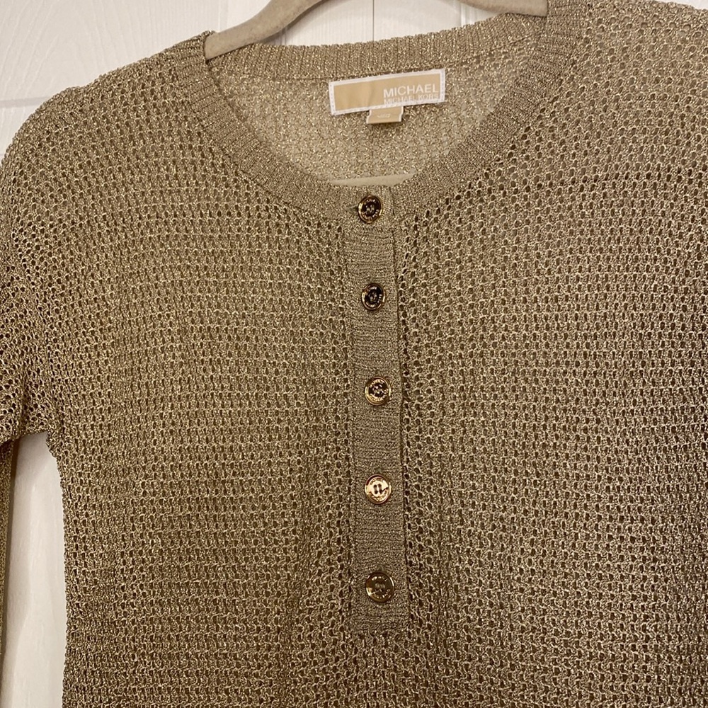 MICHAEL Michael Kors sheer gold sweater size XS - Picture 3 of 13